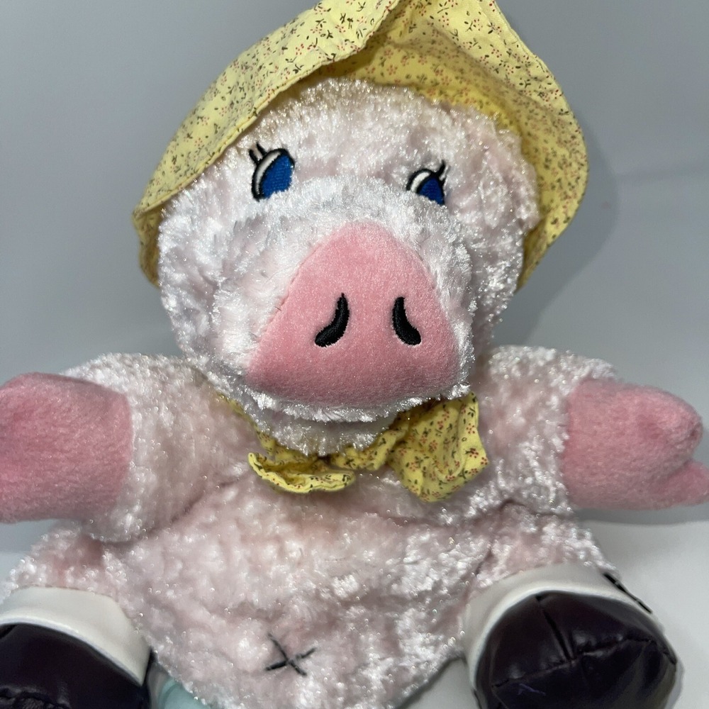 Snuggie Toy Pig Hand Puppet Stuffed Plush Easter Bonnet Hat Piggy 10 In Soft